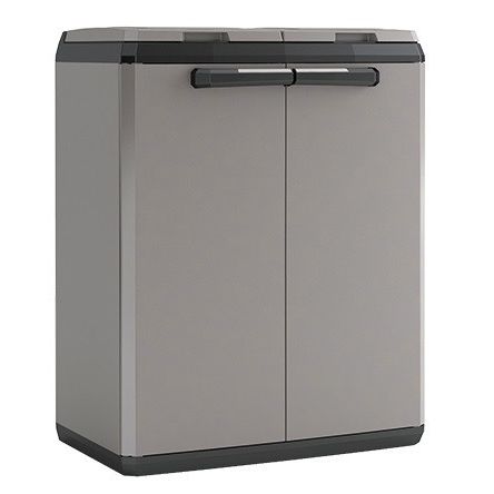 Keter Split Cabinet Basic Műanyag Szelektív Hulladéktároló - Szürke - 2 X 110 L